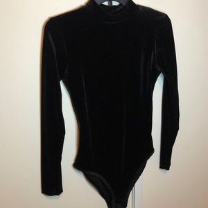 Black velvet bodysuit
